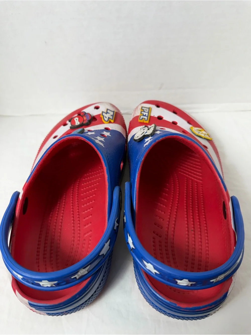 CROCS Kids Patriotic Star-Stripe Clogs in Red & Blue
